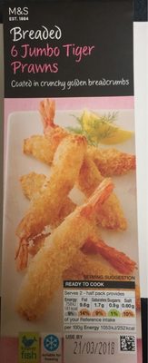 6 Breaded Jumbo Tiger Prawns by Marks & Spencer
