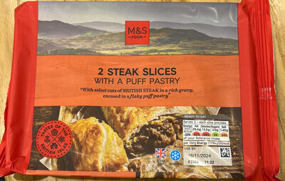 Steak slices with a puff pastry by Marks & Spencer