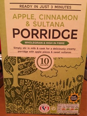 Apple, cinamon & sultana porridge by Marks & Spencers