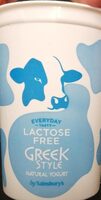 Lactose free greek style natural yogurt
