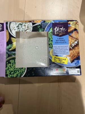 Beer battered cod fillets by Sainsbury's taste the difference