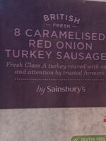 Caramelised red onion turkey sausages