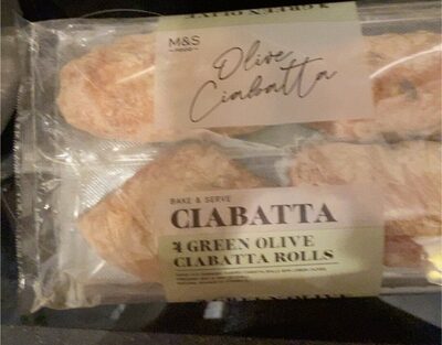 Green Olive Ciabatta Rolls by marks and Spencer