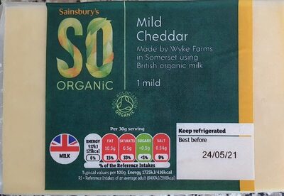 Organic Mild Cheddar by Sainsbury's SO organic