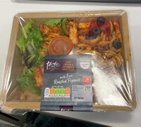 Spicy chiken & puttanesca pasta salad