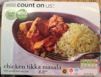 Chicken tikka masala with spiced basmati rice