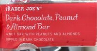 Dark Chocolate, Peanut Almond Bar