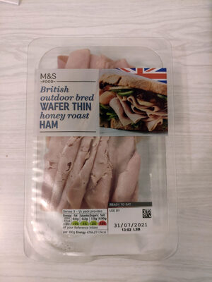 British outdoor bred wafer thin honey roast ham by M&S Food
