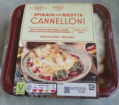 Spinach and Ricotta Cannelloni by M&S Food