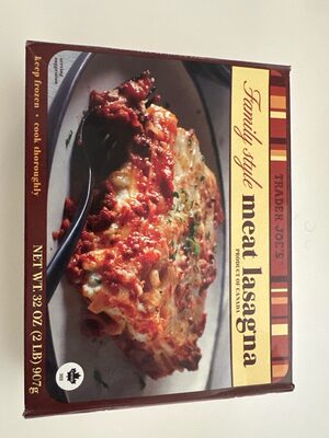 Family style Meat lasagna by Trader Joe's