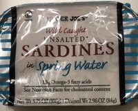 Wild caught Unsalted sardines in spring water