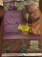 Soy and balsamic sweet potato hand cooked crisps