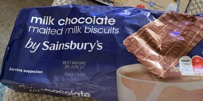 Chocolate malted milk biscuits by by sainsbury's