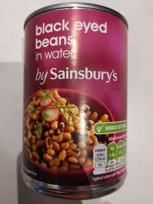 Black eyed beans in water by Sainsbury's