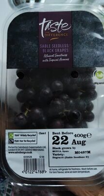 Sable Seedless Black Grapes by Sainsbury's taste the difference