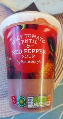 Spicy tomato, lentil and red pepper soup by Sainsbury's