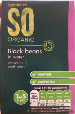 Organic Black Beans in water by Sainsbury's