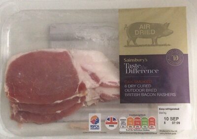 Dry Cured Outdoor Bred British Bacon Rashers by Taste the Difference