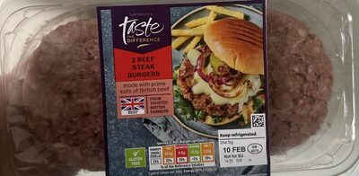 2 steak burgers by Sainsbury's