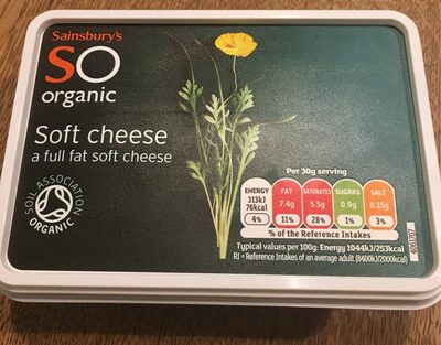 Full fat soft cheese by Sainsbury's SO organic
