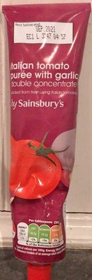 Italian tomato purée with garlic double concentrate by Sainsbury's