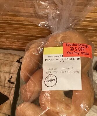 Mini plain bagels by Fresh from Meijer