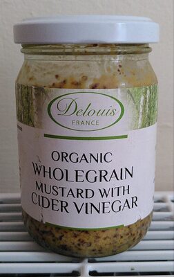Organic Wholegrain Mustard with Cider Vinegar by Delouis France