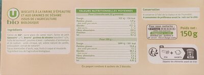 Biscuits épeautre et sésame by U bio