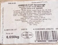Jambon cuit faconnage