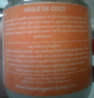 Base organic food huile de coco