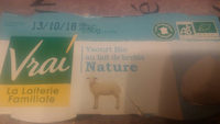 Yaourt bio au lait de brebis nature.