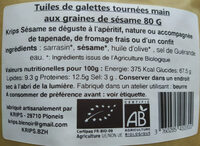 Krips tuiles de sarrasin - Graines de sésame
