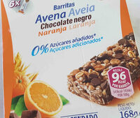 Barritas de avena con chocolate negro y naranja