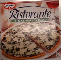 Ristorante pizza spinaci e crema