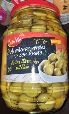 Spanische grüne Oliven mit Stein