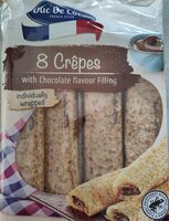8 crêpes with chocolate flavour filling