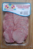 Smoked krakauer sausage slices