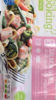 Salmon and dill with pasta snd veg