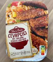 Cevapcici mit Balkan-Gemüse und Reis