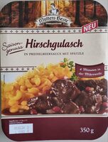 Hirschgulasch in Preiselbeersauce mit Spätzle