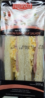 Sandwich au pain de mie jambon fumé oeuf salade