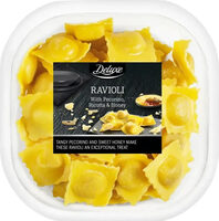Ravioli with pecorino romano PDO, ricotta & honey