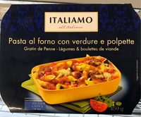 Gratin de Penne - Légumes & boulettes de viande