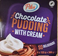 Chocolate pudding with cream