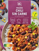 Veganes Chili sin carne mit Sojahack und Reis