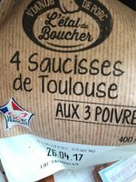 Saucisse toulouse au trois poivres