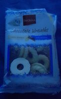 50% Witte- en 50% melkchocolade kransjes. Ingredië