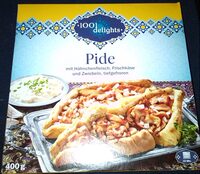 Pide mit Hähnchenfleisch, Frischkäse und Zwiebeln