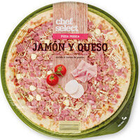 Pizza jamón y queso