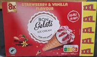 Ice cream strawberry & vanilla flavour double crunch X 8